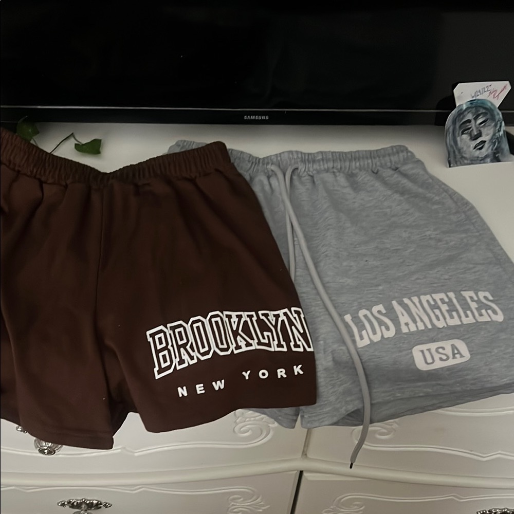 SHEIN Brown and Gray Athletic Shorts SET GET BOTH!!!